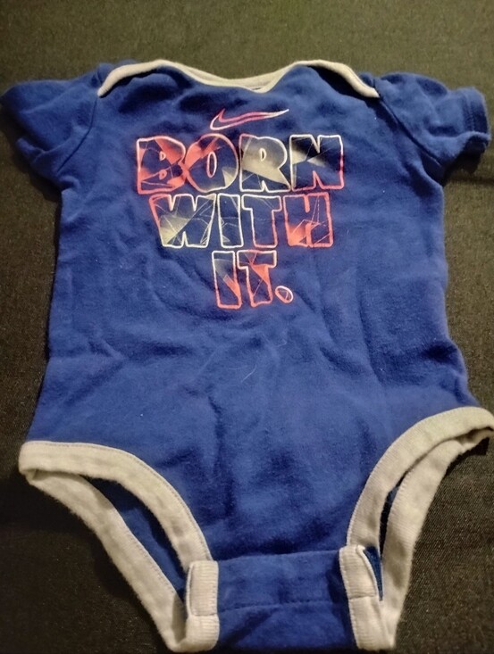 Nike Other - Nike Blue 'Born With It' Short Sleeve Baby Bodysuit